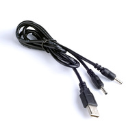 Câble de charge rapide USB-A vers double DC 3.5*1.35 / DC 5.5*2.5, répartiteur en Y, cordon d'alimentation