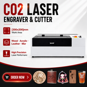 3020 graveur <span class=keywords><strong>Laser</strong></span> CO2 de bureau 300x200mm Mini Machine de gravure et de découpe <span class=keywords><strong>Laser</strong></span> pour bois acrylique cuir et fabrication de joints - Product Image 1