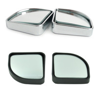 Miroir de recul grand angle pour voiture, petit miroir rond en forme d'éventail, rotatif à 360°, gadget de vision arrière, rétroviseur DM-066 Argent