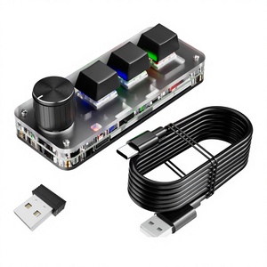 2.4G + 3-Mode Customizable 3-<b>Key</b> Blvetooth Keyboard, Macro Knob, Copy & Paste Shortcuts, Gaming Mini Device L734 - Product Image 1