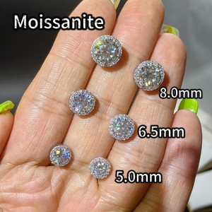 Moissanite Bạc <span class=keywords><strong>Stud</strong></span> 18K S925 3Mm/4Mm/5Mm/6Mm/6.5Mm/8Mm Phụ Nữ Moissanite Bông Tai Cho Phụ Nữ Người Đàn Ông - Product Image 2