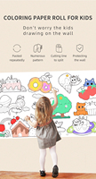 Rouleau de papier de peinture de dessin géant, 300cm, affiche de coloriage mural collant pour enfants et tout-petits