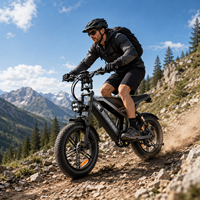 Moto électrique tout-terrain, pneus larges de 20 pouces, moteur avant, batterie au lithium, freins à disque, vélo électrique rétro pour la neige et la plage