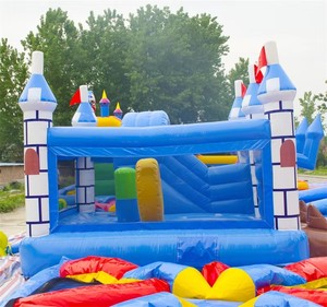 Château gonflable bleu et blanc <span class=keywords><strong>de</strong></span> haute qualité avec toboggan, maison <span class=keywords><strong>de</strong></span> saut en PVC pour enfants, utilisation intérieure, extérieure, jardin, fête - Product Image 6
