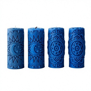 แม่พิมพ์เทียนรูปทรงเสาแกะสลัก ลายพระจันทร์ ดาว ดอกบัว ลวดลายนูนสามมิติ เทียนหอมทรงเรียว สไตล์โบราณย้อนยุค - Product Image 1