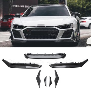 Dry Carbon Fiber Front Bumper Chin Lip Fins Spoiler Winglet <b>Splitter</b> Canards Trims for Audi R8 Auto Tuning - Product Image 1