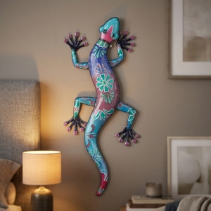 Decoración de Pared Metálica de Estilo <span class=keywords><strong>Moderno</strong></span> de Mediados de Siglo, con Diseño de Gecko en Color Personalizado, Resistente, para Reducción de Ruido en Restaurantes y Cafés - Product Image 4