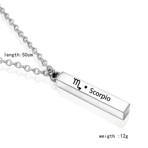HP 12 Constellations Necklace For Couple Lover China Wholesale Women Necklace Stainless Steel
