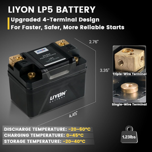 Batterie de démarrage pour <span class=keywords><strong>moto</strong></span> au lithium LP5 haute performance, démarrage au kick, usine chinoise Liyon Battery - Product Image 3