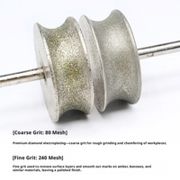Puntas de desbaste de diamante electrochapadas de 6 mm con vástago para vidrio, herramienta de punta recta para biselado de aviones, cabezales de desbaste de diamante montados