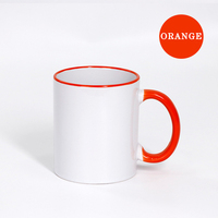 Lot de tasses à café en céramique avec bordure et anse de couleurs assorties – Offre de gros commerciale pour achats en vrac