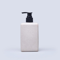 Emballage cosmétique écologique en paille de blé, flacons carrés vides de 250 ml avec bouchon à clapet et logo pour lotion corporelle, gel douche, shampoing