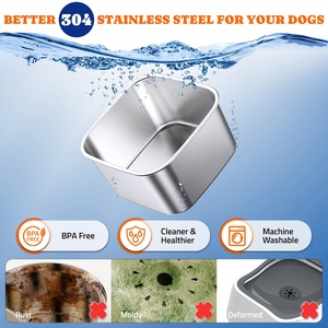 Factory Wholesale 4l Large Stainless Steel Water <b>Tank</b> for Dogs <b>Cats</b> Pet Slow Drinking Splash Proof Dog Bowl No Spill - Product Image 4
