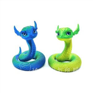 Ornamento a Forma <span class=keywords><strong>di</strong></span> Pitone Arcobaleno Stampato in 3D, Realizzato in Materiale PLA, Ideale per Decorazioni da Scrivania e Regali - Product Image 5