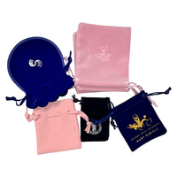Pochette en velours personnalisée pour bijoux, petit sac cadeau à cordon, pour bagues, colliers, boucles d'oreilles, vente en gros