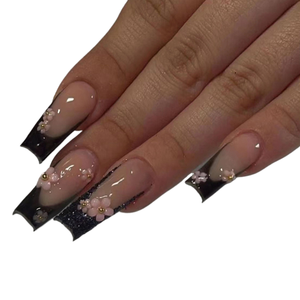 <span class=keywords><strong>Ongles</strong></span> à presser en acrylique, style amande française, couvrance totale, 24 pièces en boîte, nouveau style, magnifiques, personnalisables, bon marché avec <span class=keywords><strong>colle</strong></span> - Product Image 1