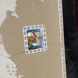 White PVC Drywall Switch Box <b>Corner</b> Bead Socket Guard Plastering <b>Protector</b> for Electrical Outlet Installation - Product Image 6