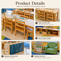 Ensemble de meubles pour la garderie, table en bois, chaise, armoire de rangement, présentoir à livres, meubles pour enfants, préscolaire, garderie, maternelle, salle de classe