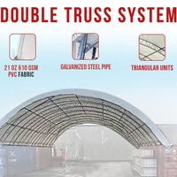 Abri conteneur à double treillis de grande taille 60'x40' avec tissu PVC 21oz 610gsm pour entrepôt de stockage