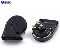 Klaxon de voiture universel 12V à double prise, design escargot à double tonalité avec haut-parleur coaxial puissant, noir, GUTO, neuf, garantie 1 an, sirène en plastique