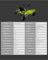 Go Kart de Gasolina de 90CC y 2 Tiempos para Adultos, Todoterreno, Velocidad Máxima de 35 km/h, Arranque Manual Opcional, Neumáticos de 4/6 Pulgadas
