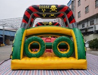 Parcours d'obstacles gonflable commercial sur le thème du cirque, modèle de jeu gonflable amusant OC034, en PVC robuste, pour défi des enfants, course en plein air, événement extérieur