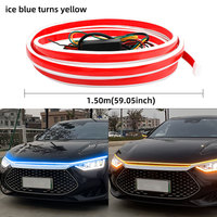 1.5M voiture bande externe coulant jour temps courant lumière clignotant pour voiture Center Grille LED modifié accessoires lumière