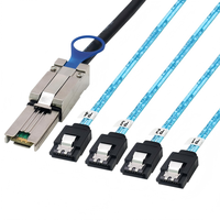 MINI SAS SFF-8088 26P ke 4X E-SATA 7P Kabel Adaptor Koneksi Hard Disk Drive Server Betina 0.5M 1M 2M 3M