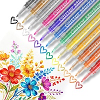 FLYSEA 12 stylos à peinture pailletée pour marquage sur verre - Pointe extra-fine