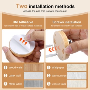 Lámpara Nocturna Creativa Moderna con LED y Acabado de Madera 360 °   Lámpara de pared giratoria con control táctil para dormitorio y sala de estar - Product Image 3