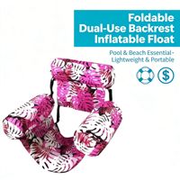 Nouveau matelas flottant gonflable en PVC à trois tubes et hamac de piscine avec dossier pliable et housse en forme de feuille d'érable pour lac, jardin, piscine, plage