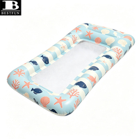 Chaise longue flottante de luxe en maille imprimée thème Océan, durable, gonflable, pour piscine, idéale pour les fêtes estivales
