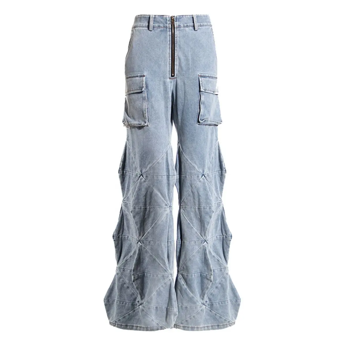 S-XXL Women Denim Jeans Many Pockets Casual Pants Cargo Pants High Quality