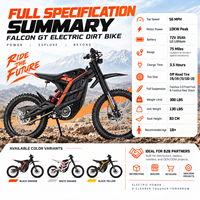 Moto électrique tout-terrain haute puissance 10KW, batterie 72V, vitesse 56MPH, longue autonomie, pour l'Australie