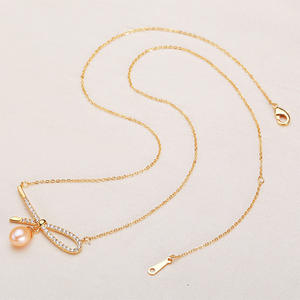 Collar de Cadena de Plata S925 al por Mayor de Zhuji con Perla de Agua Dulce Casi Redonda, el Mejor Regalo para Novia - Product Image 1