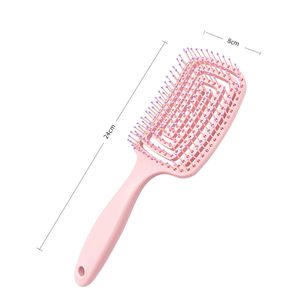 Brosse à cheveux démêlante et massante à picots incurvés pour usage humide et sec, peigne carré évidé – Offre Spéciale - Product Image 2