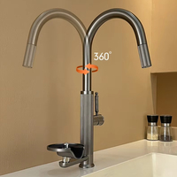 Robinet de cuisine moderne SAMTOU à haute pression avec rince-verre intégré, 3 modes de jet et douchette extractible