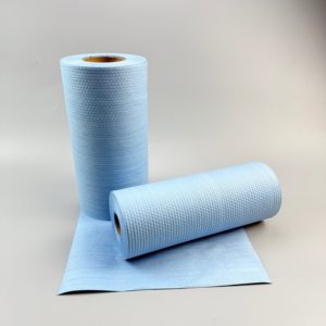 KMCleanse Lingettes industrielles en cellulose PP non tissée, très résistantes, pour voitures, bleues, rouleaux jumbo pour salle blanche, rouleaux de lingettes de nettoyage industriel - Product Image 4