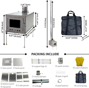 Portable Outdoor Titanium Alloy <b>Stove</b> Multi-functional <b>Tent</b> <b>Stove</b> with <b>Wood</b>-<b>burning</b> <b>Stove</b> with a 8.2ft (2.5m) Pipe 13L Capacity - Product Image 3