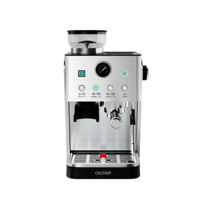 Machine à café italienne 2 en 1 Outrip, extraction haute pression 20 bars, broyeur intégré et mousseur à lait semi-automatique - Product Image 3