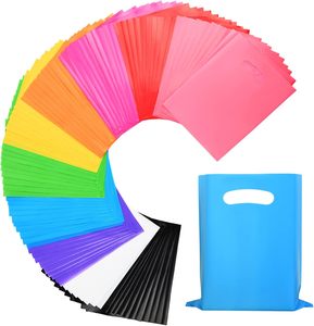 Logotipo impreso personalizado HDPE LDPE mercancía troquelada bolsa de compras de plástico con asa - Product Image 1