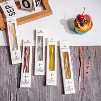 14,5 cm lange gewellte Geburtstagskerzen, 6er-Set, Metallic Gold Silber Pastell S-Kurven-Kuchendekoration für Jubiläumsfeiern