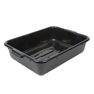 Rectangular black kitchen use food transport plastic tote bins storage tub box