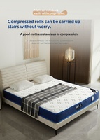 Matelas enroulé compressé en mousse à mémoire de forme, boîte bleue, super doux, ressorts ensachés indépendants, 20 cm, pliable