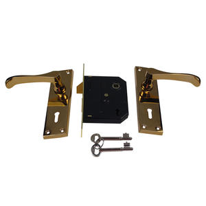 Serrure de porte à bouton à bas prix, fabriquée en Chine, de bonne qualité, avec poignée à levier, plaque de fixation, ensemble de sécurité et clés - Product Image 4