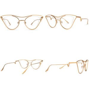 Occhiali da Vista Designer 2022 Montature in Metallo Stile Aviazione Oro Argento Nero per Donna Occhiali da Vista Firmati - Product Image 2