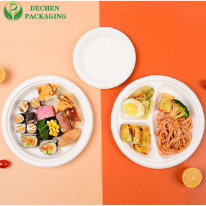 9 Inch & 10 Inch Sugarcane Bagasse Plates 125 Count Heavy Duty Compostable 9 Inch & 10 Inch Sugarcane Bagasse Plates 125 Count Heavy Duty Compostable