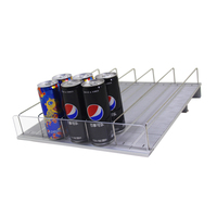 Pousseur de bouteilles OFL pour étagère avec séparateurs d'étagères, présentoir de boissons en acrylique pour refroidisseur en noir/gris/blanc