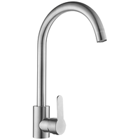 Robinet de cuisine monocommande monotrou en acier inoxydable 304 au design classique et moderne pour lavage