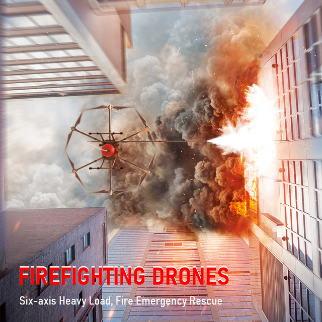 High-rise Buildings Firefighting Drone 6-axis Commercial Used Heavy Load Lift Multi Functional Remote Control Firefighting Drone